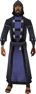 Black wizard robes equipped