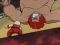 Krillin throws anton