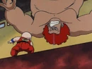 Krillin throws anton