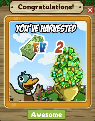 Money Plant Harvested Notification
