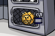 Golden Puffle in the Invention Cabinet