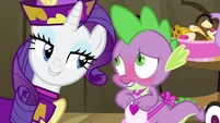 Rarity admiring Spike's blush S2E21