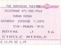 Dominion Theatre ticket duran duran wikipedia