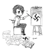 Hitler Drawing Swastika