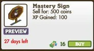 Farmville mastery sign