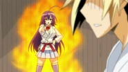 Medaka explaining to Zenkichi why he has to fight