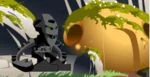 An Onu-Matoran resting with his Ussal Crab