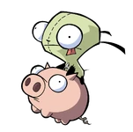 GIR riding Piggy