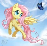 Fluttershy with a butterfly