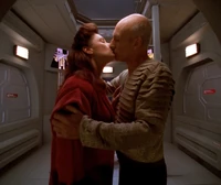 Picard and Daren embrace