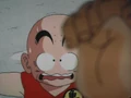 Krillin looking nervous