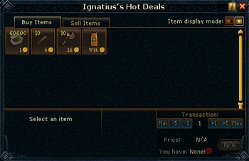 Ignatius's Hot Deals stock