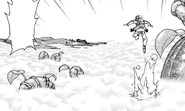 Toriko and Komatsu reaching Vegetable Sky