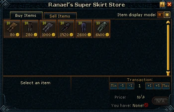 Ranael's Super Skirt Store stock
