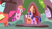 Twilight reading letter and Pinkie jumping S1E25