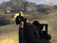 Automatic rifle back shot