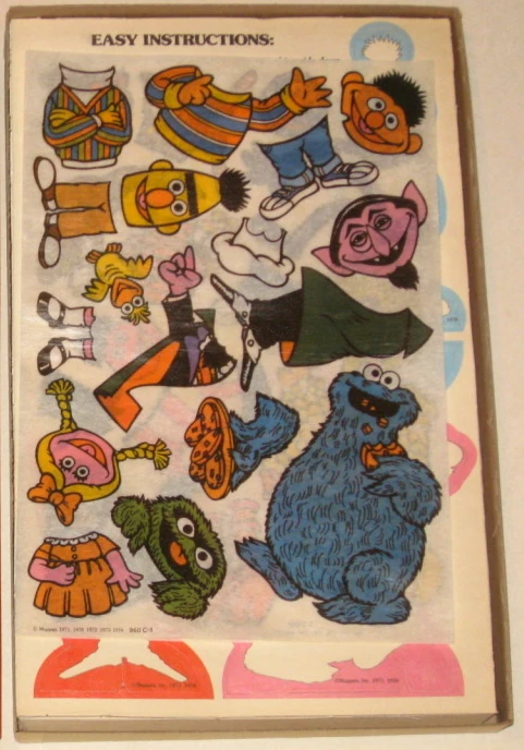 Colorforms 1978 sesame rub n play magic transfer set 2