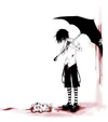 Boy with umbrella