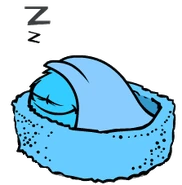 Blue puffle sleeping