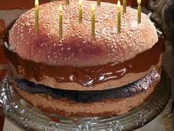 A burger made into a cake