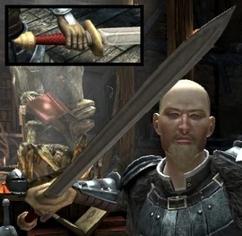 DA2 Fereldan Longsword on Hawke w Fereldan Field Armor
