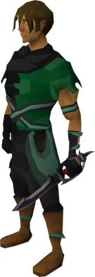 Black defender equipped