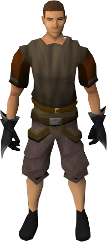 Black spiky vambraces equipped