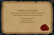 Zombie Champion reward