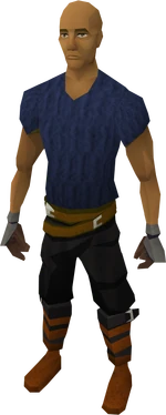 Iron gauntlets equipped