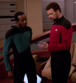 Riker giving orders, 2370