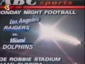ABC Sports' ABC's Monday Night Football, Los Angeles Raiders Vs. Miami Dolphins Video Open From Monday Night, November 19, 1990