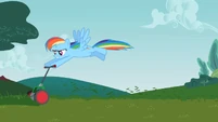 Rainbow Dash mowing the lawn S2E8