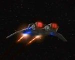 Federation attack fighter used by the Maquis firing