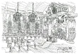 Lindblum Business District Church FF9 Art 1