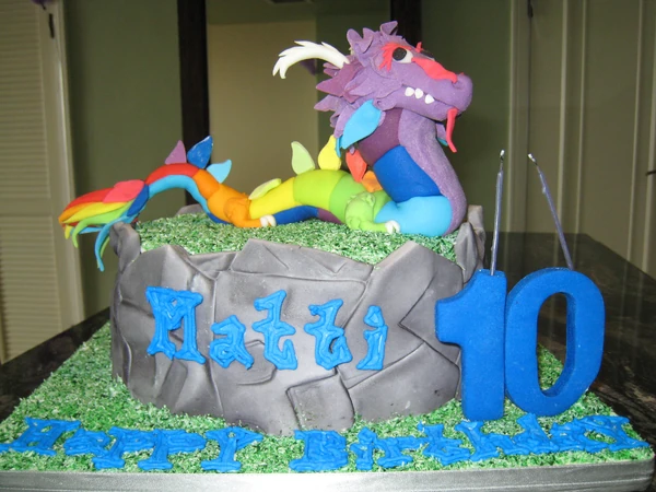 Rainbow Dragon Cake