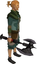 Black battleaxe equipped