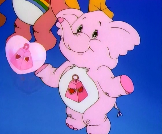 Complete Vintage Pink Lotsa Heart Elephant Poseable Care Bear Cousin 