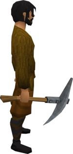 Steel pickaxe equipped