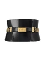 Alexander McQueen chain-embellished bridle leather belt