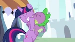 Twilight hugs Spike S3E01
