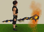 Skeletal lava battlestaff equipped