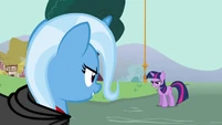Trixie and Twilight Sparkle having a stare contest S3E5