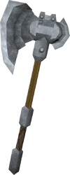 Steel battleaxe detail