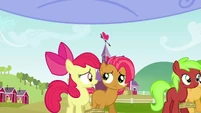 Apple Bloom and Babs Seed looking worried S3E08