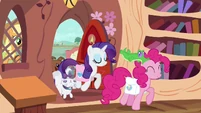 Rarity and Pinkie arrive with their pets S03E11