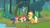 Apple Bloom showing the bug spray S3E6