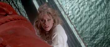 A View to a Kill - Stacy clings to the bridge