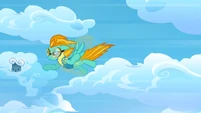 Lightning Dust flies from the Dizzitron S3E07