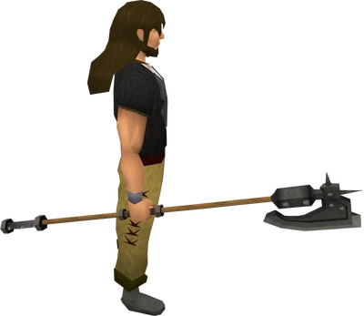 Iron halberd equipped