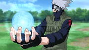 Kakashi usando Rasengan